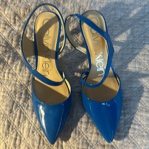 Calvin Klein Woman’s ShoesBlue Patent Leather Size 8.5